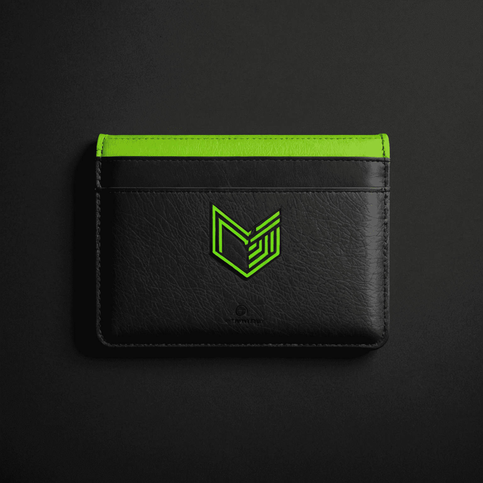 Ton_Wallet logo featuring a sleek, neon green wallet design on a black background